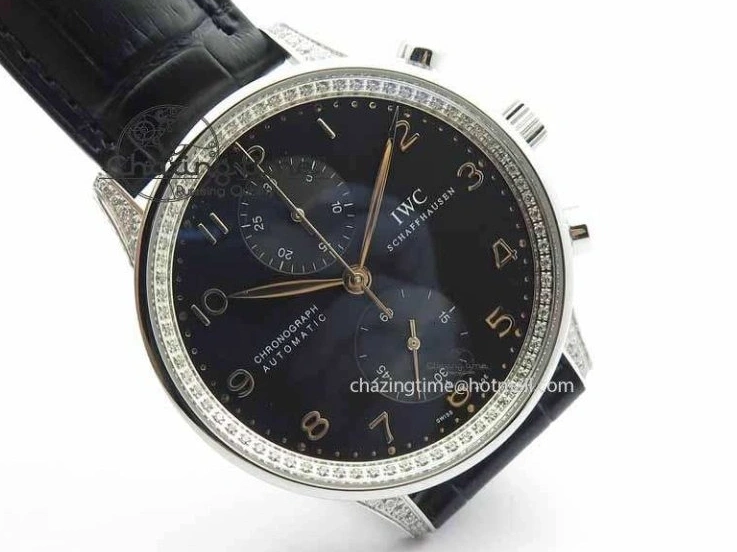 MIROTIME 0415 Portuguese IW3714 Diam ZF V2 1:1 Best Edition Black Dial On Black Leather Strap A79350 (Slim Movement) Lightweight 7245